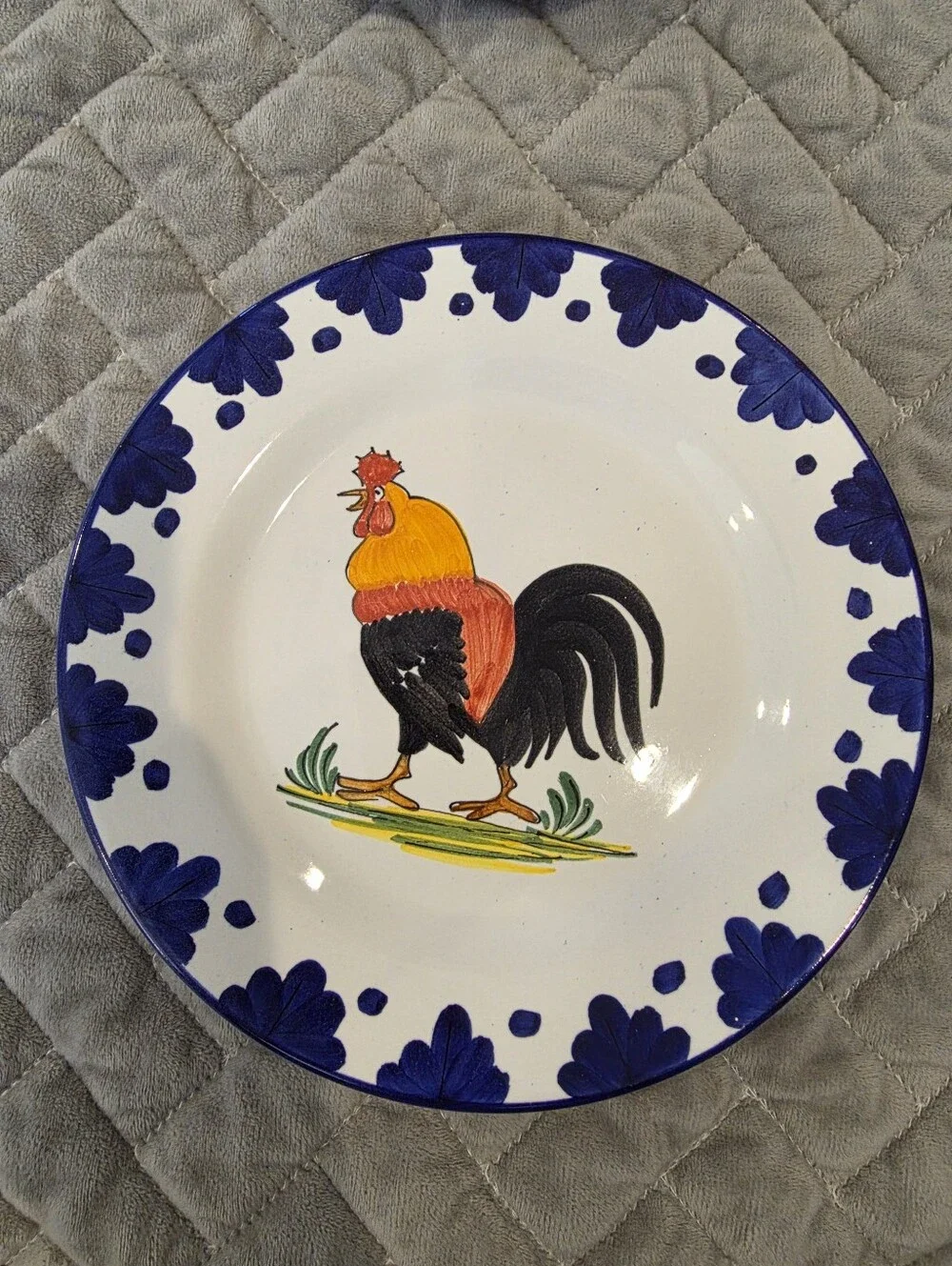 Set Of 2 Vintage Made In Italy For Williams Sonoma Rooster Salad Plates 8.5